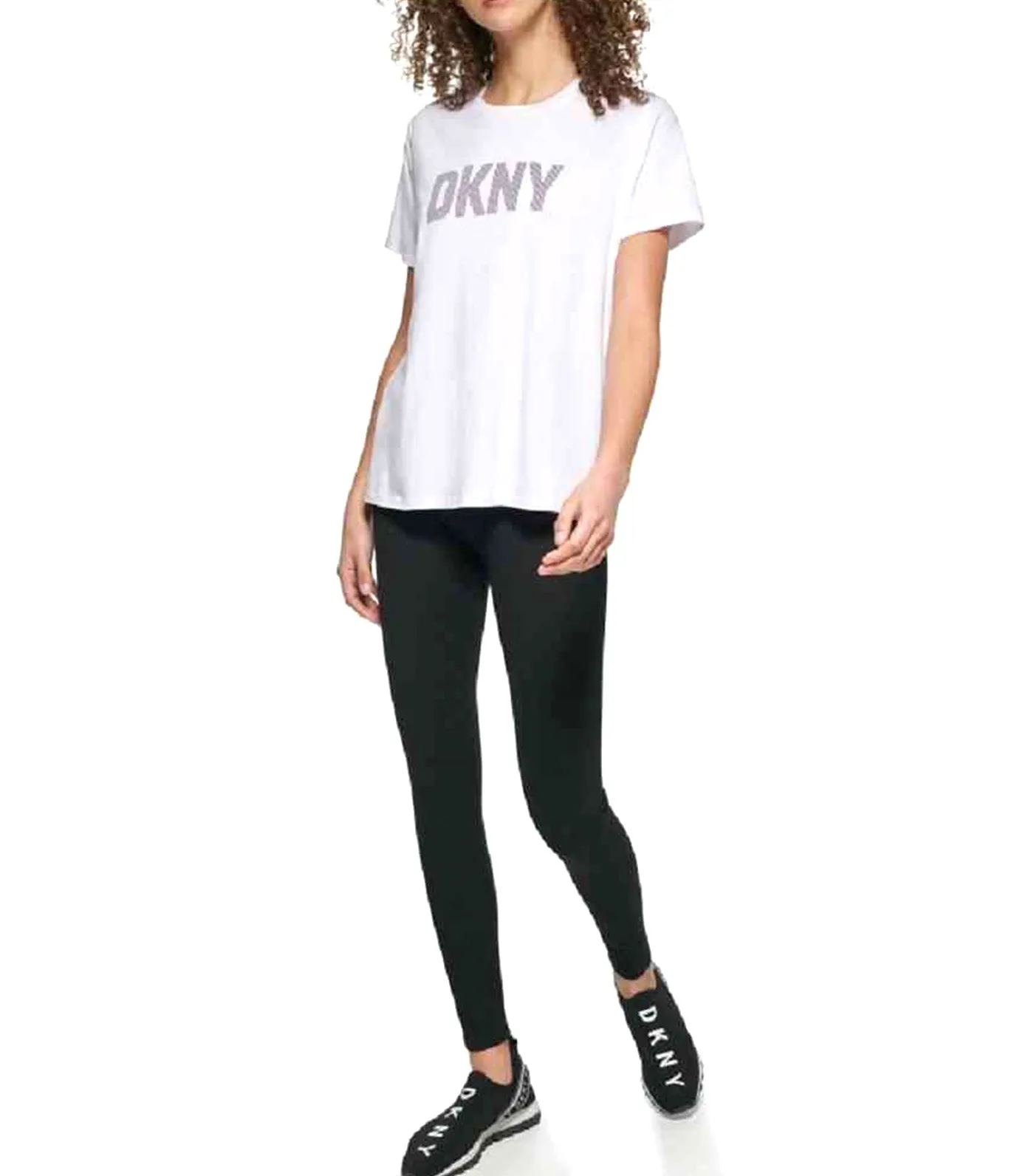 Striped Logo Short Sleeve Tee White