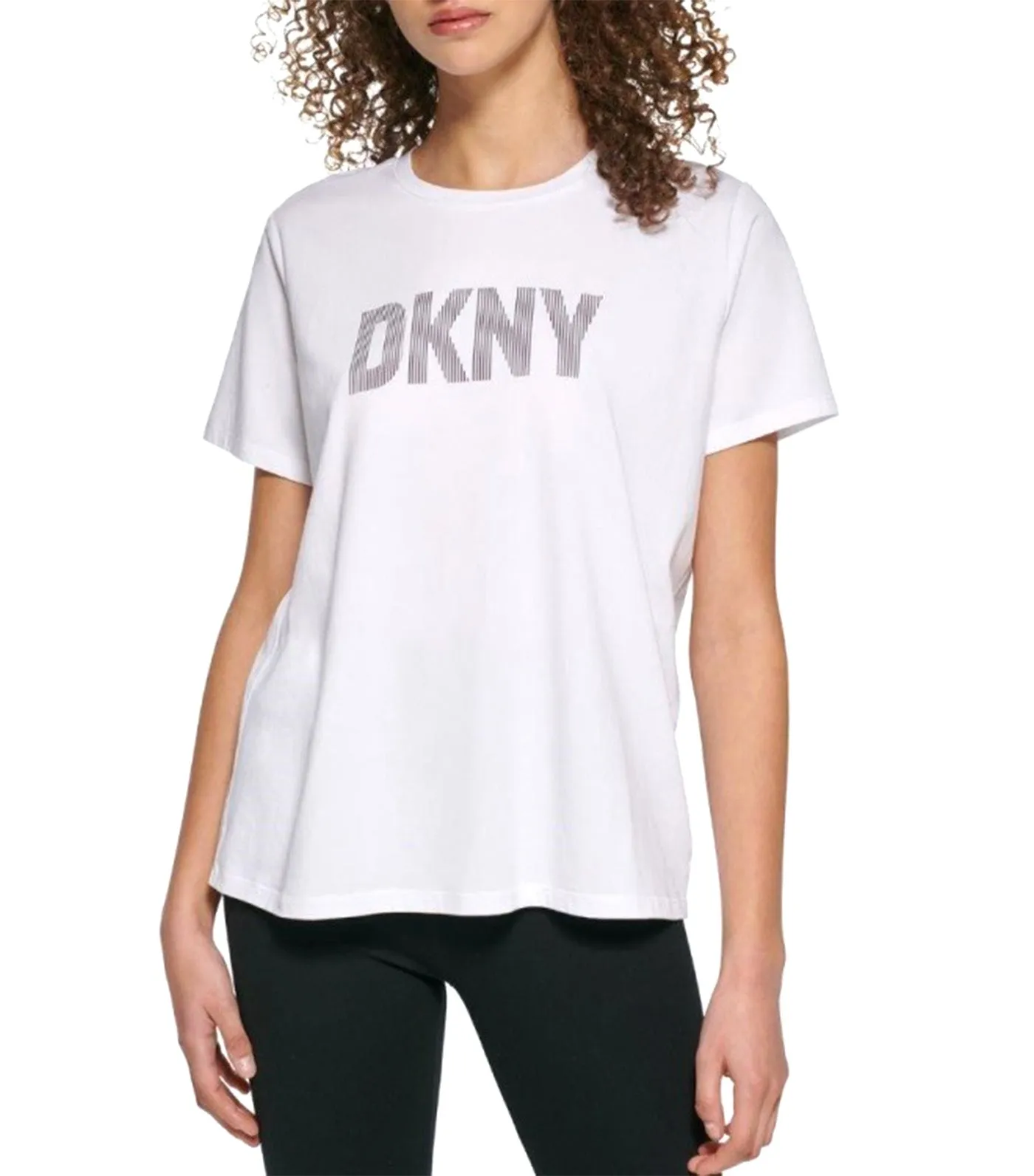 Striped Logo Short Sleeve Tee White