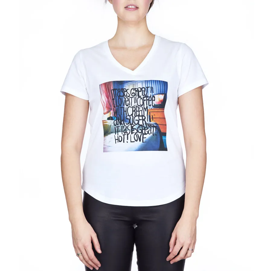 The Viv T-Shirt - Coffee In Bed
