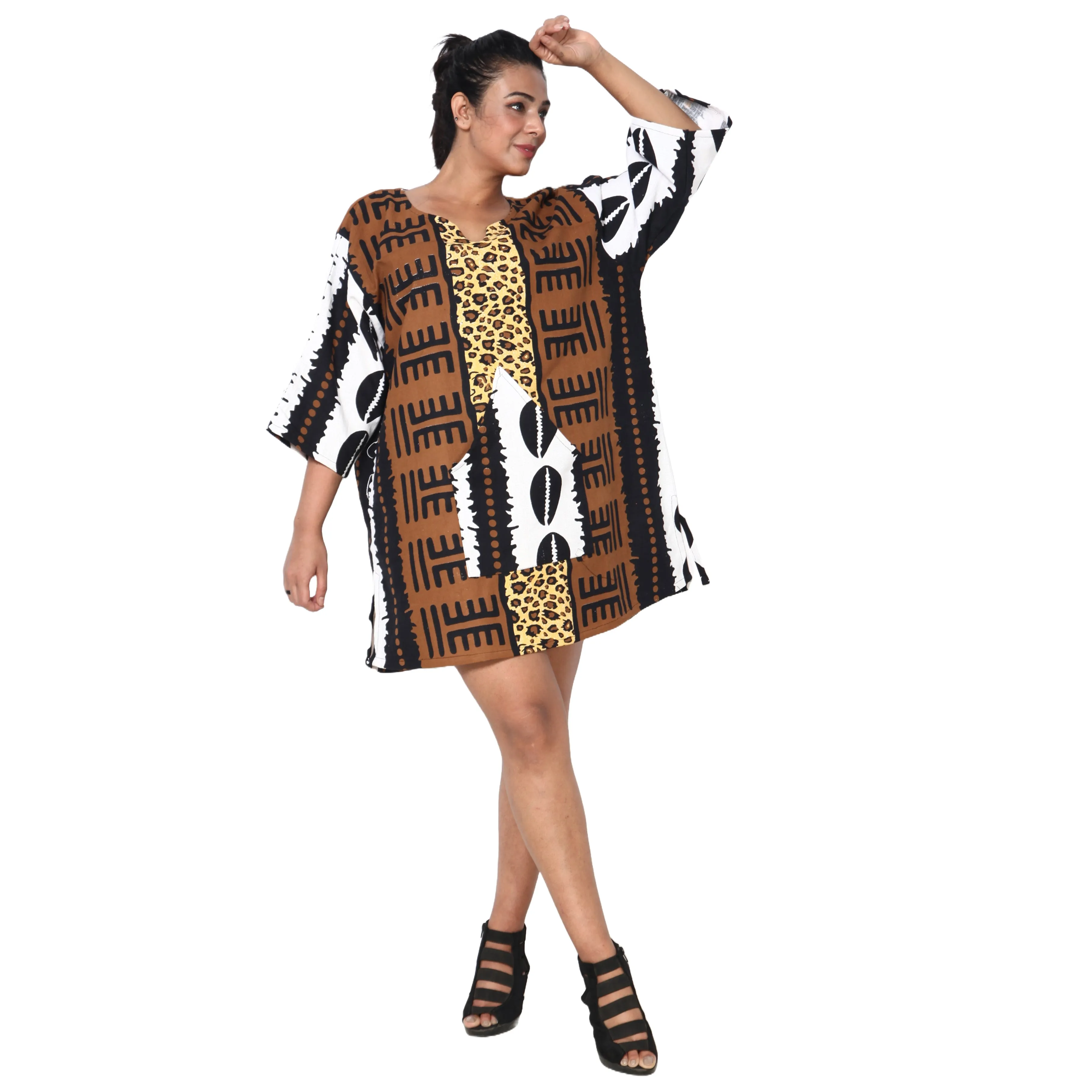Women's 3/4 Sleeve Tunic Top -- FI-149
