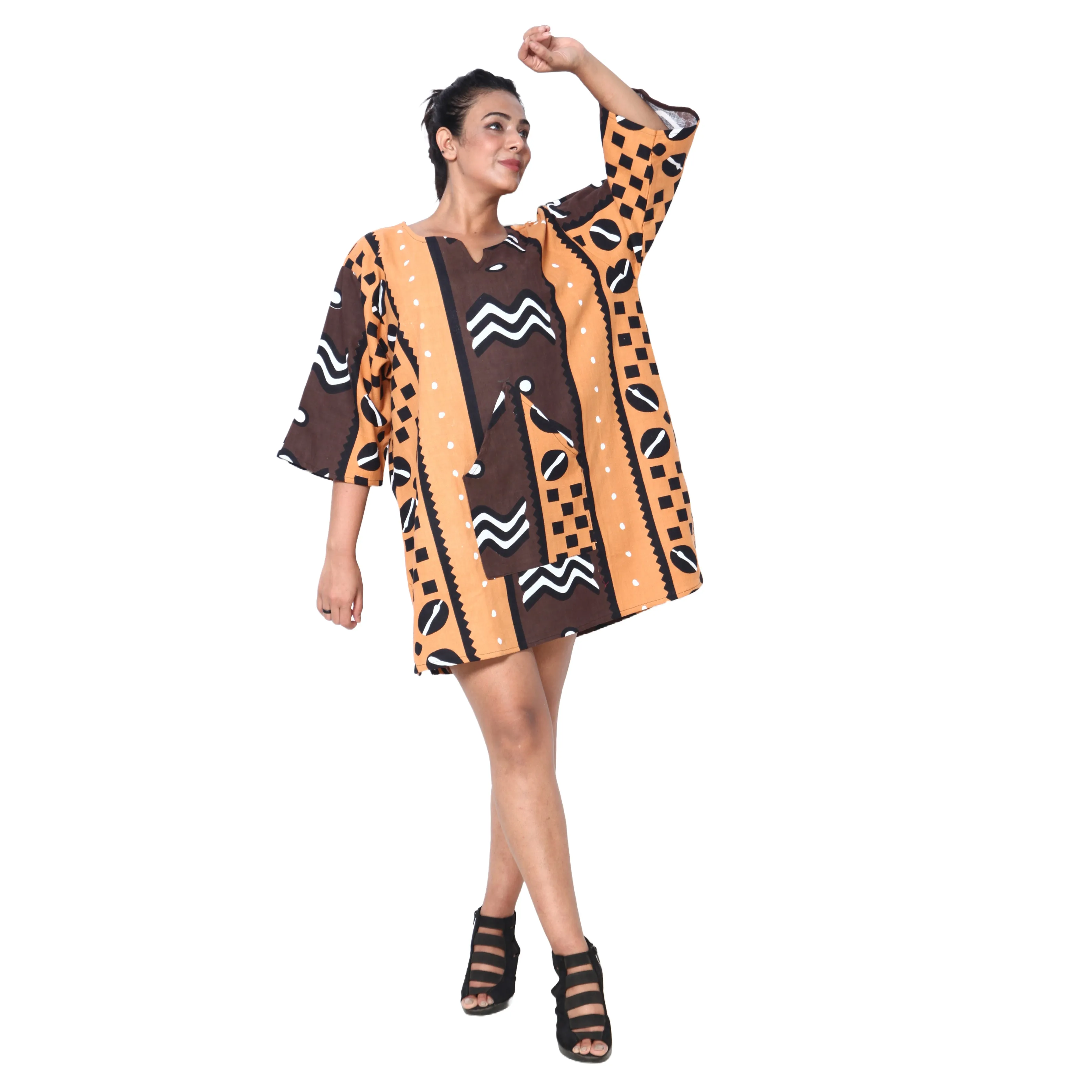 Women's 3/4 Sleeve Tunic Top -- FI-149