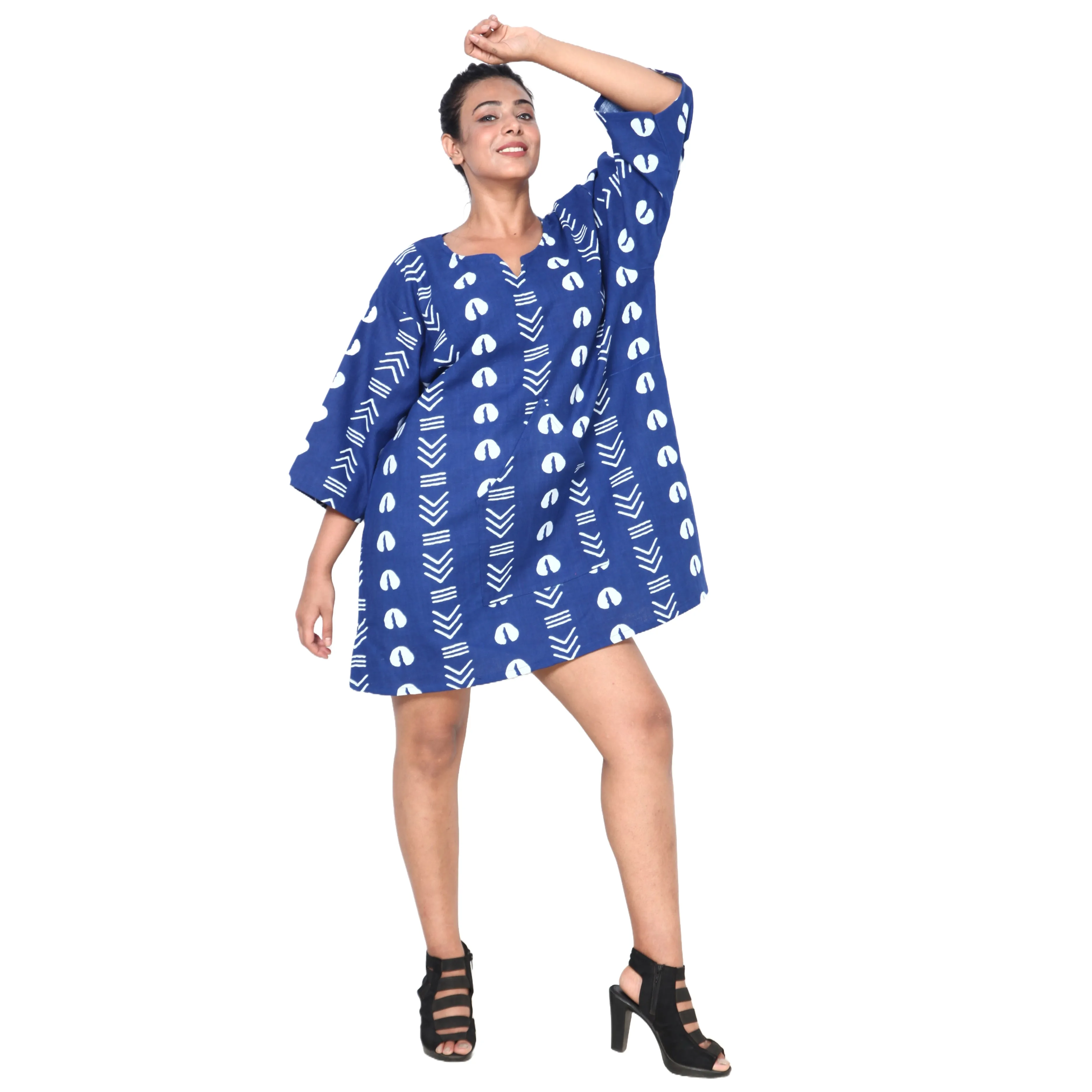 Women's 3/4 Sleeve Tunic Top -- FI-149