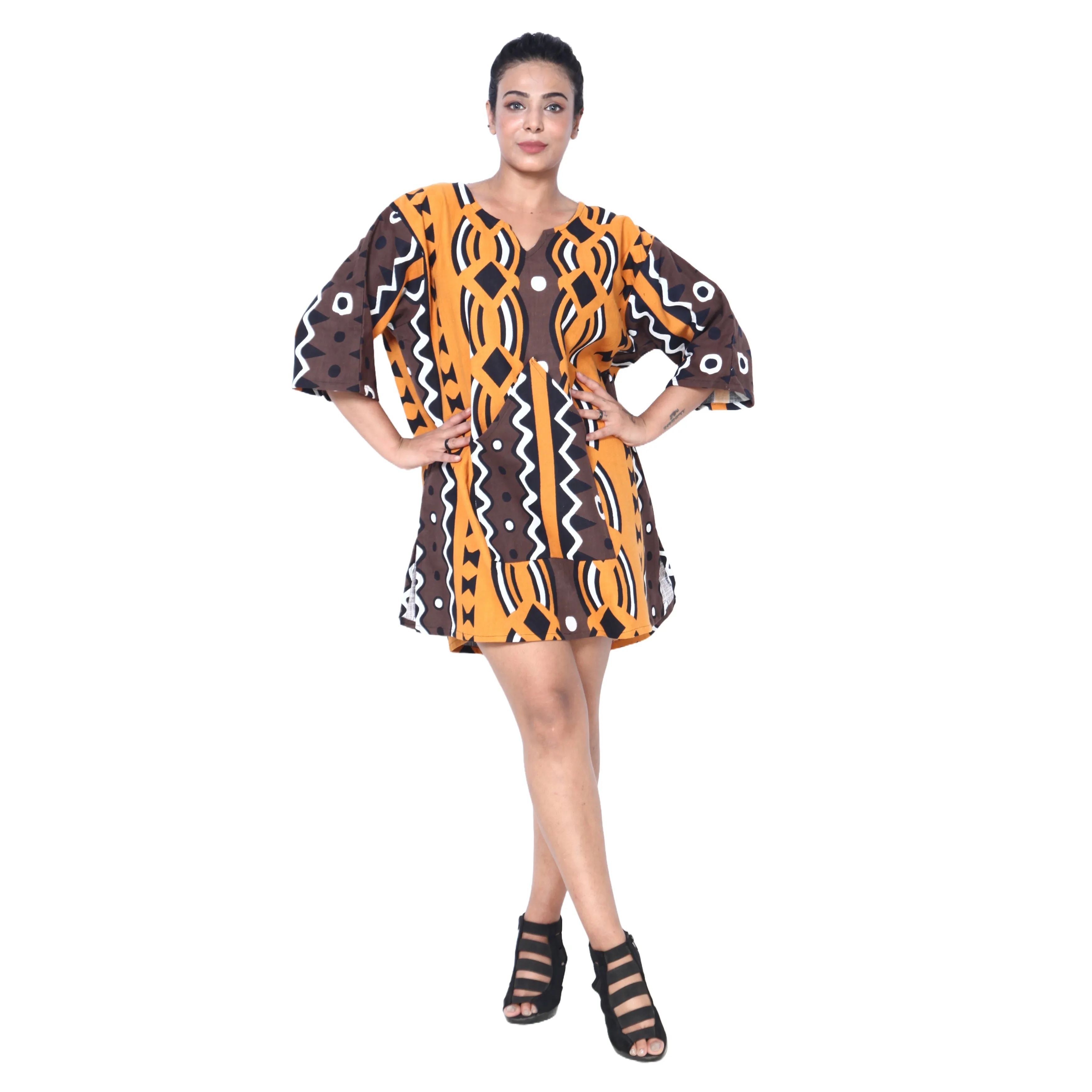 Women's 3/4 Sleeve Tunic Top -- FI-149