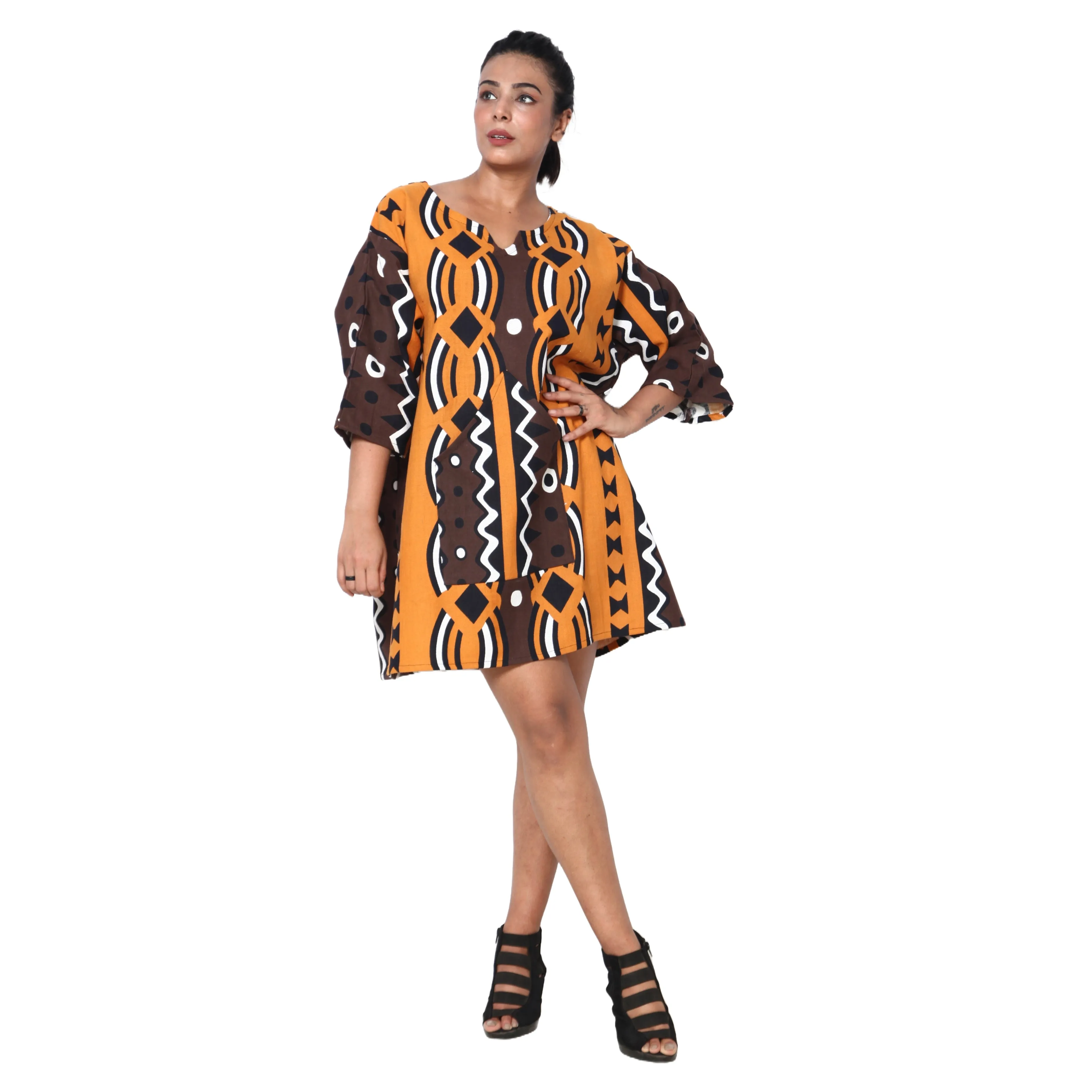Women's 3/4 Sleeve Tunic Top -- FI-149