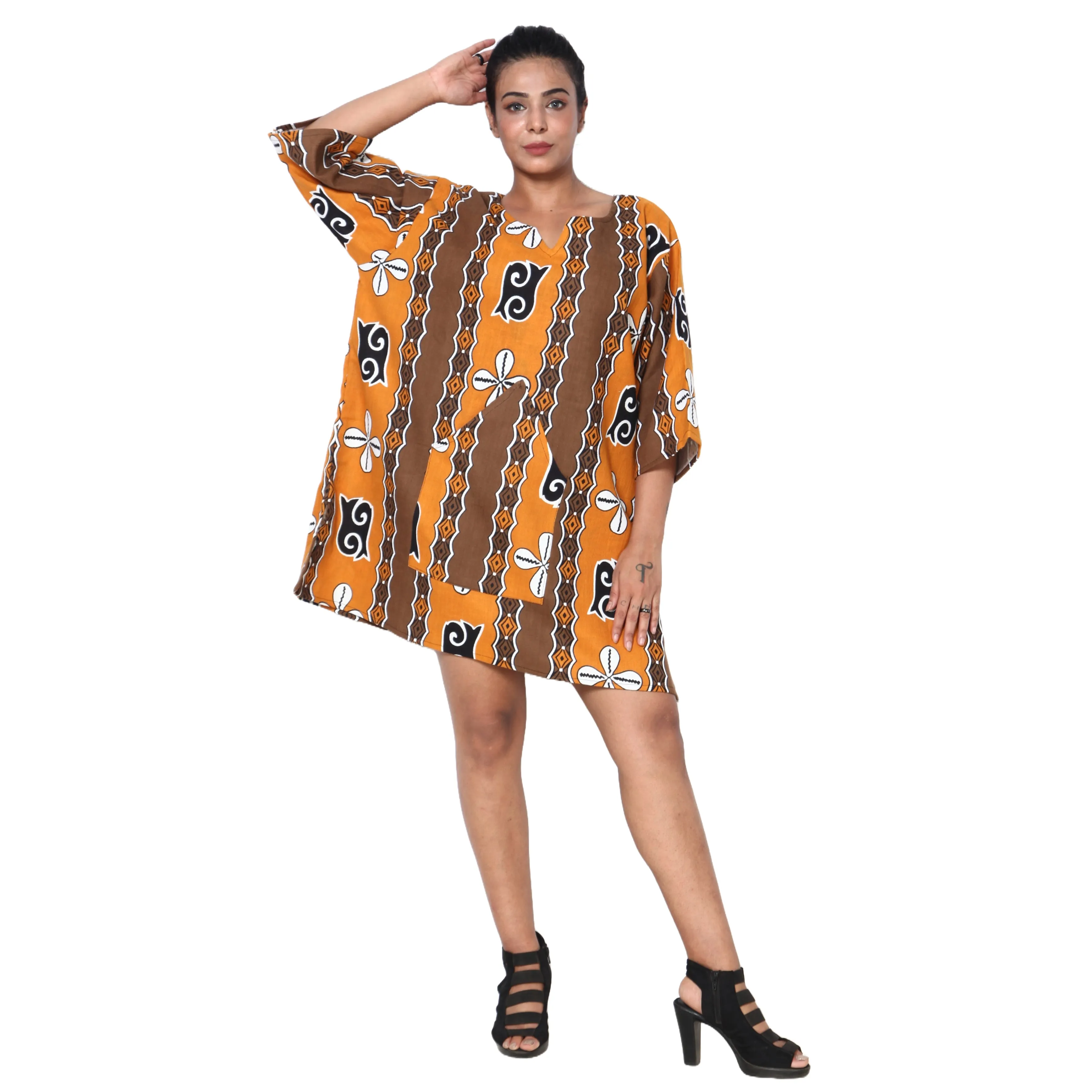 Women's 3/4 Sleeve Tunic Top -- FI-149