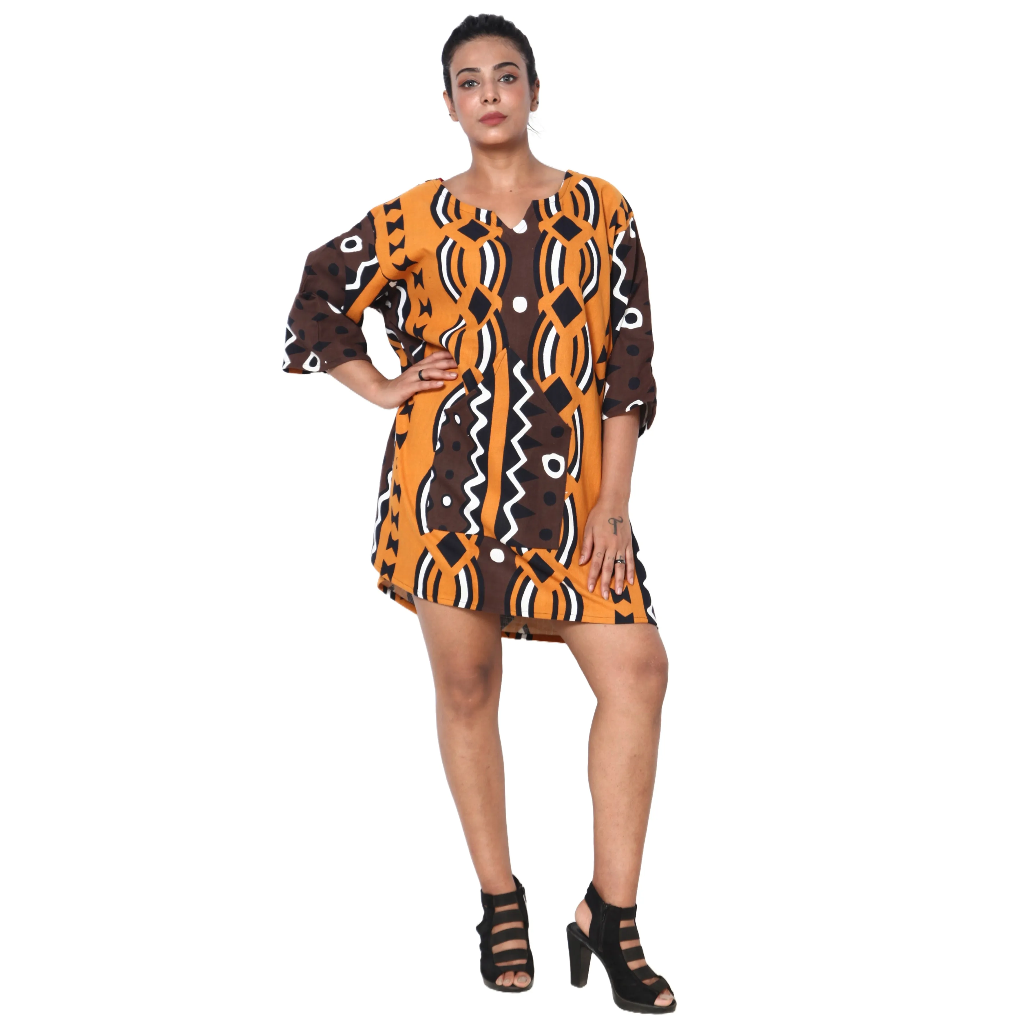 Women's 3/4 Sleeve Tunic Top -- FI-149