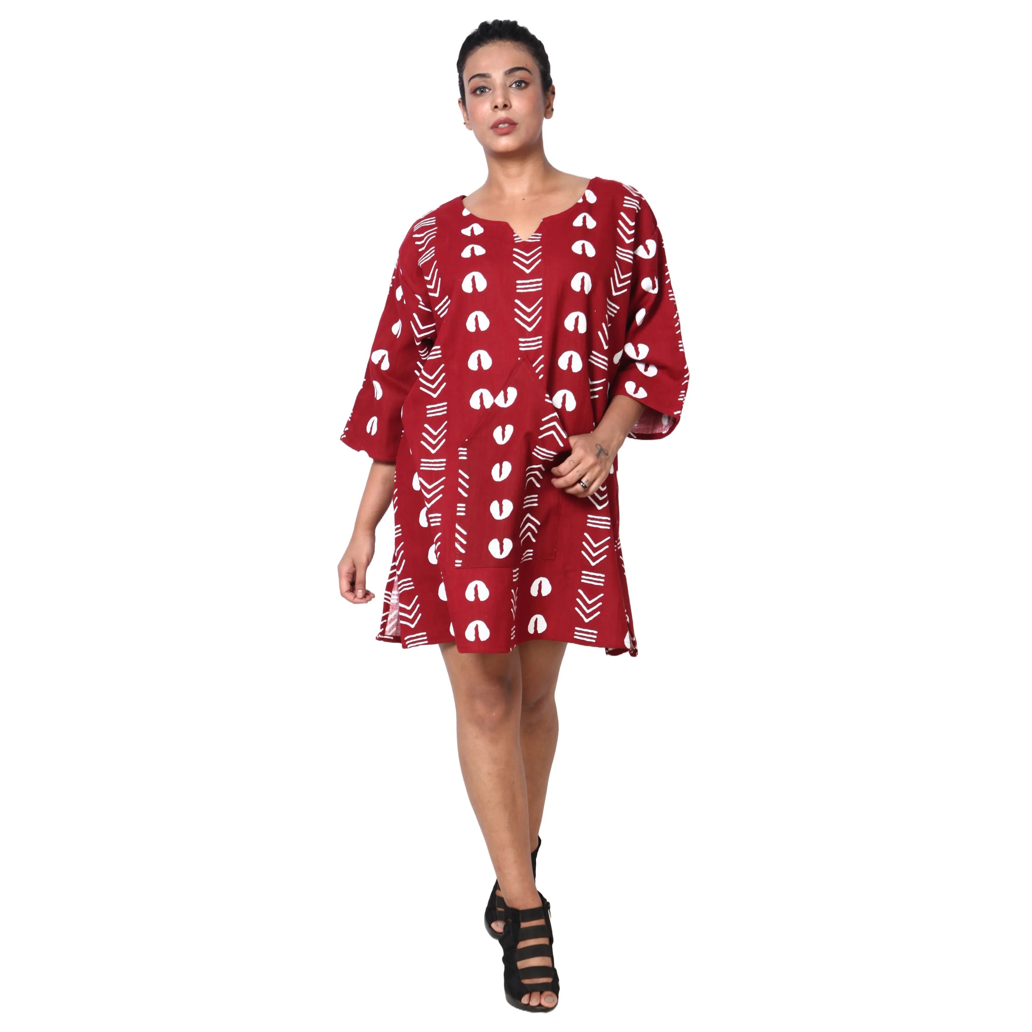 Women's 3/4 Sleeve Tunic Top -- FI-149
