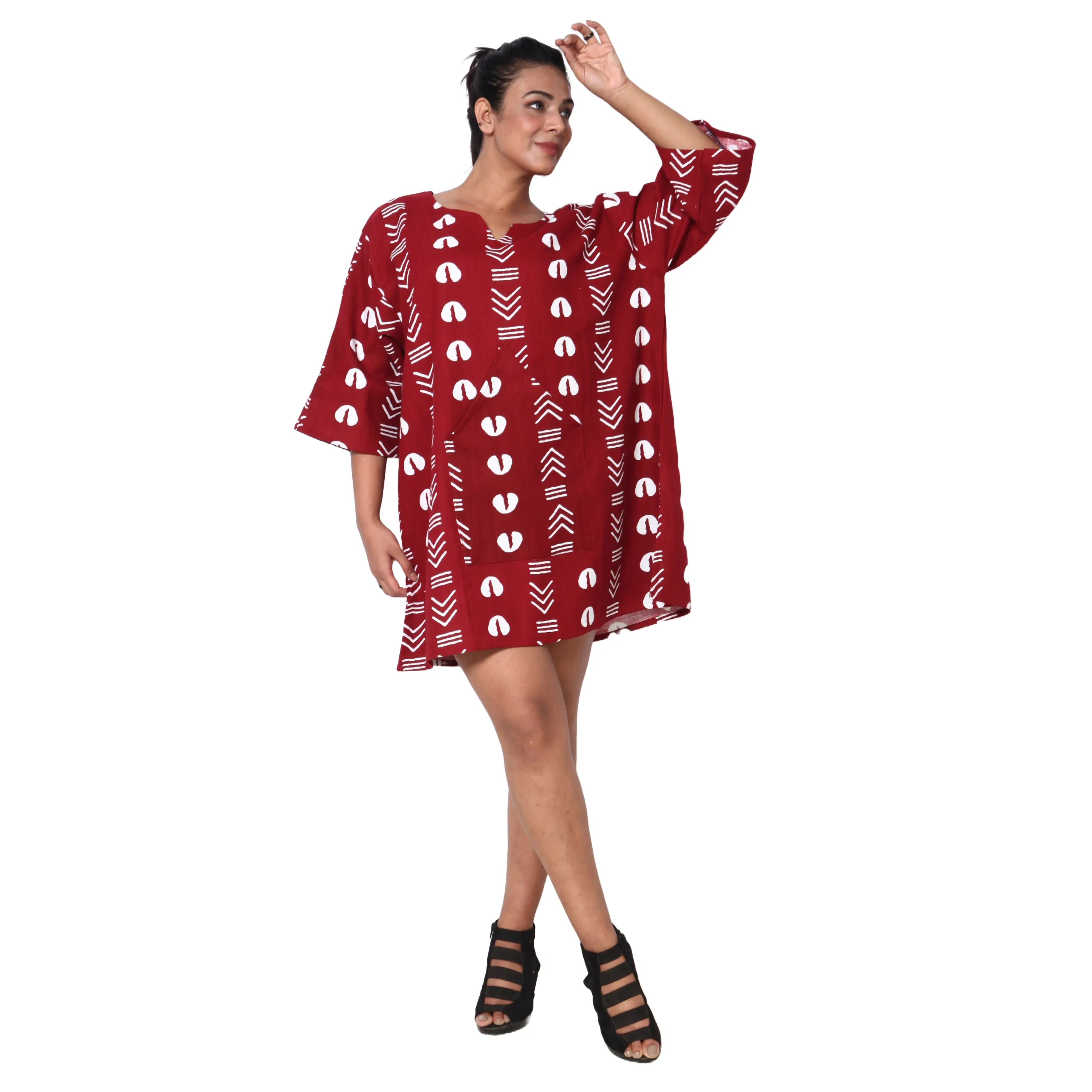 Women's 3/4 Sleeve Tunic Top -- FI-149