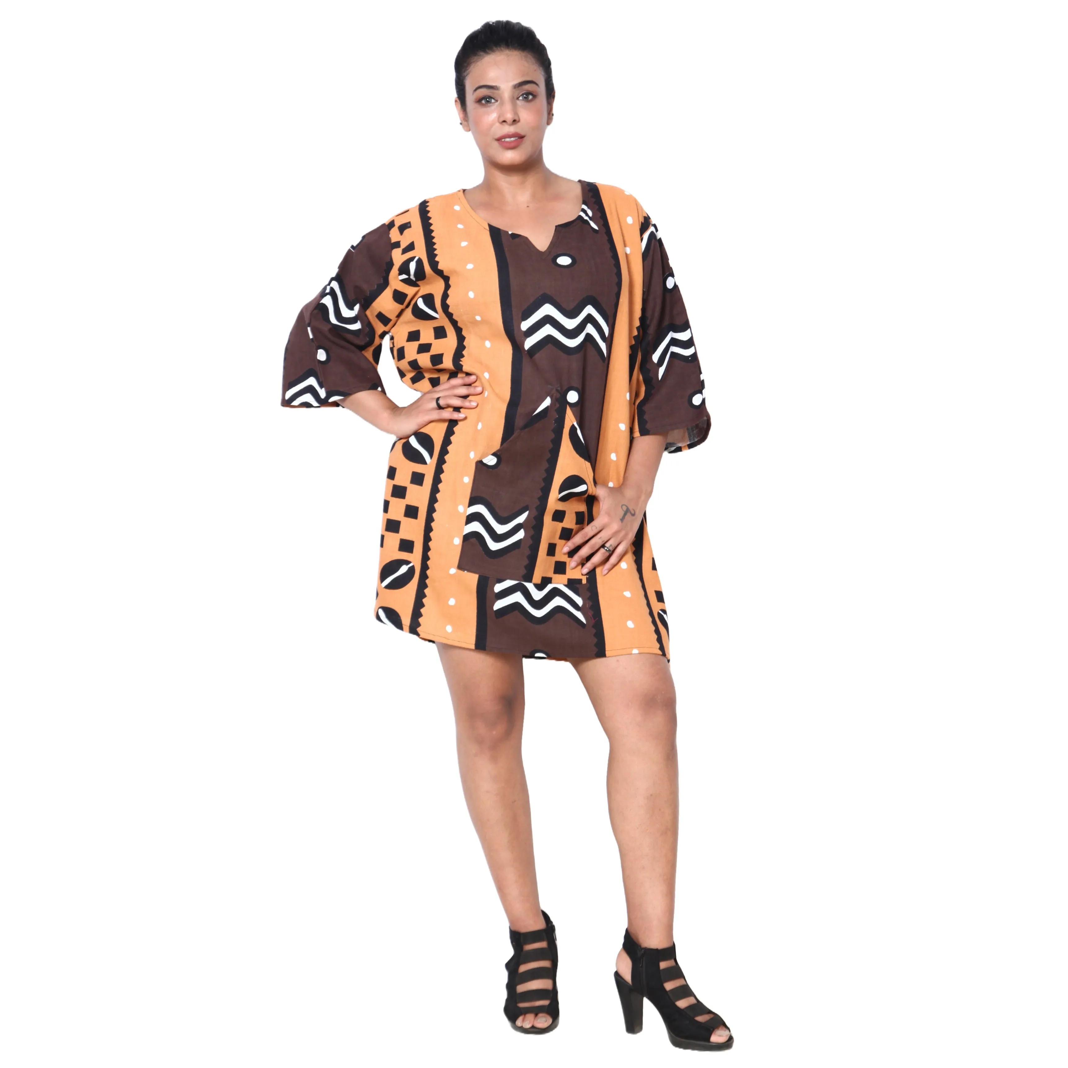 Women's 3/4 Sleeve Tunic Top -- FI-149