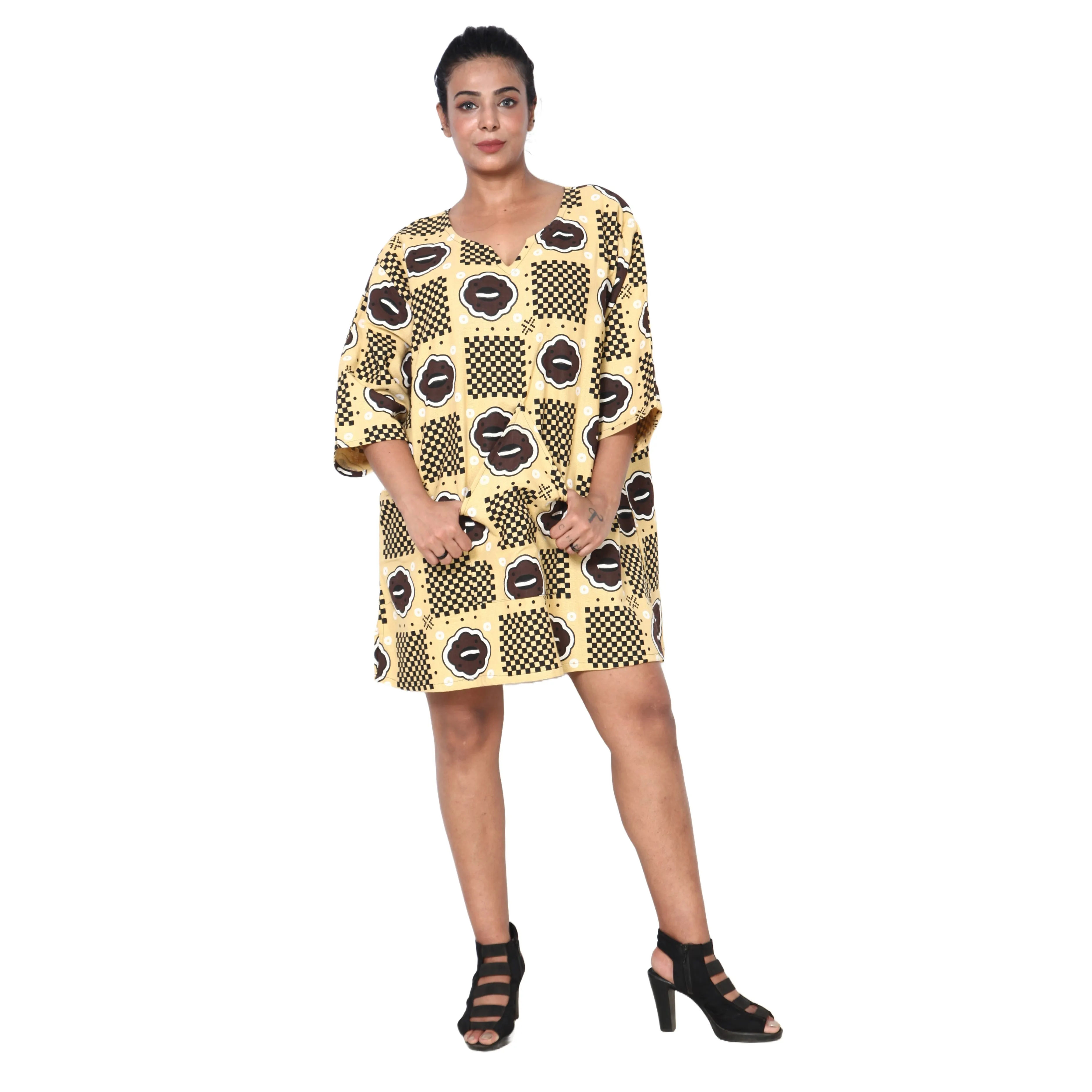 Women's 3/4 Sleeve Tunic Top -- FI-149