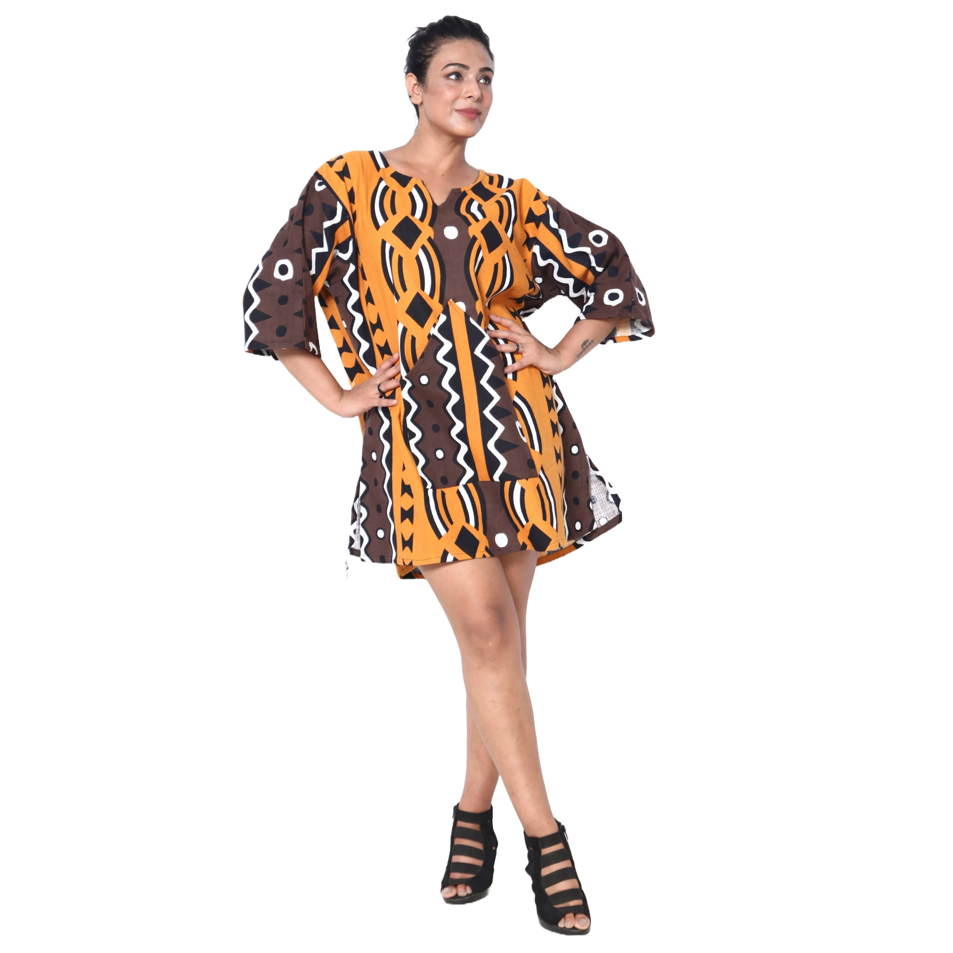 Women's 3/4 Sleeve Tunic Top -- FI-149