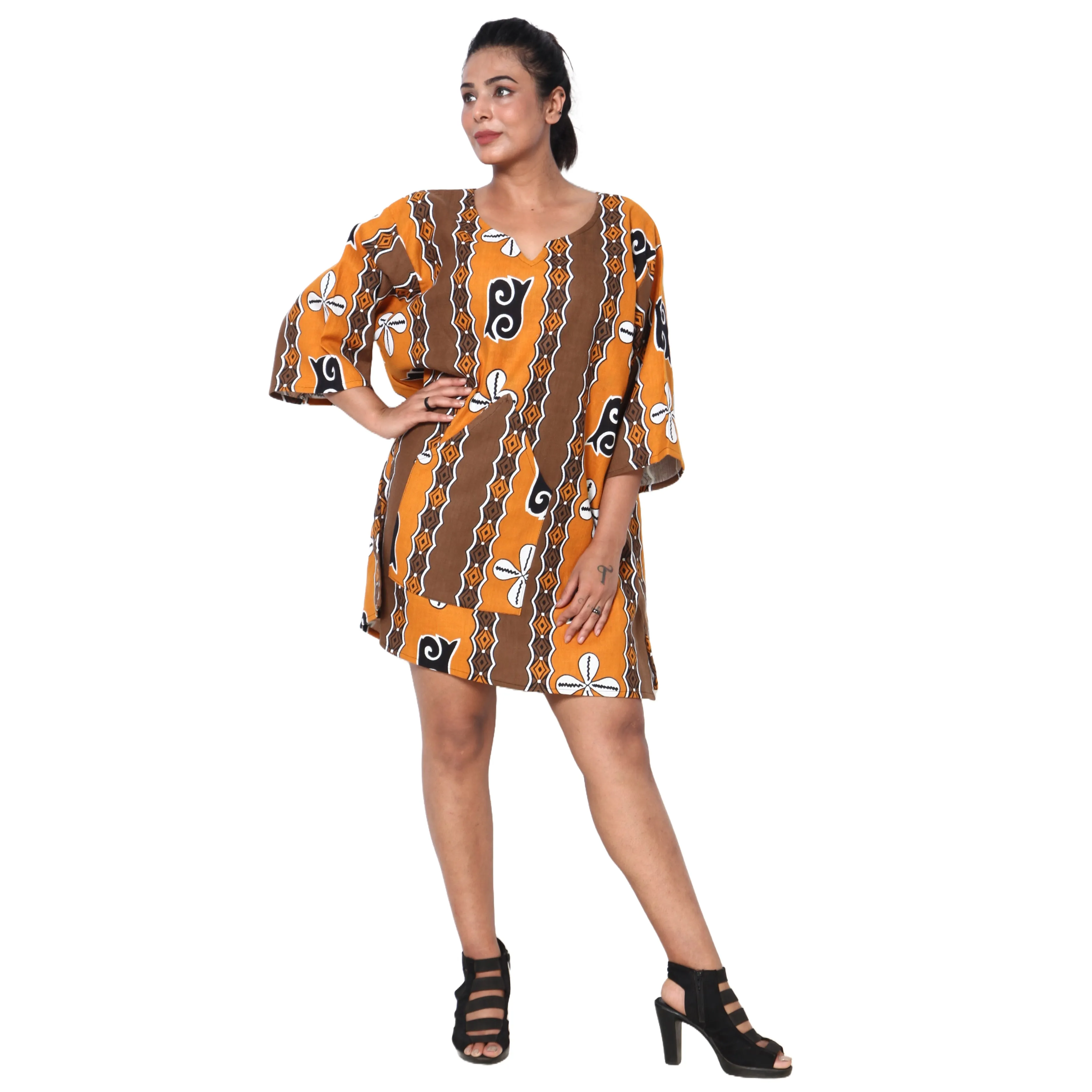 Women's 3/4 Sleeve Tunic Top -- FI-149